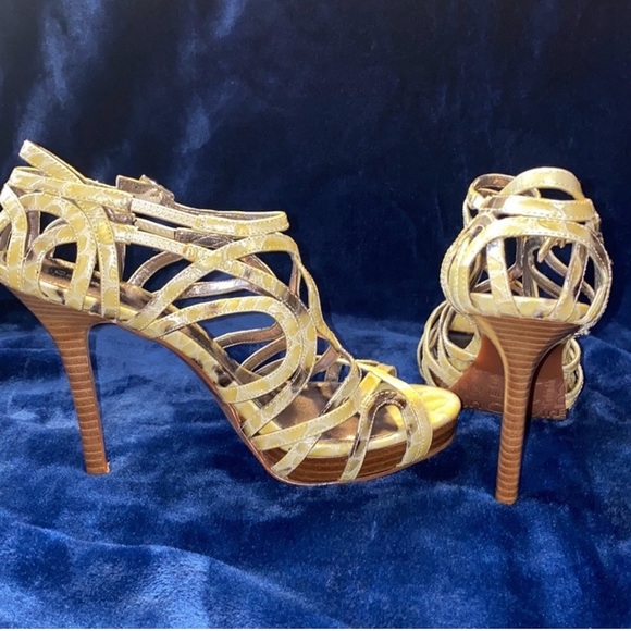 Calvin Klein, size 9, Snake Print, Strappy Stiletto Heels - Picture 1 of 10